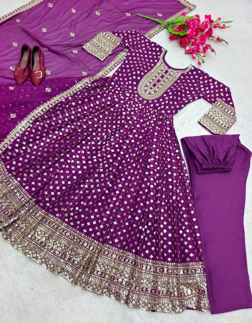 Load image into Gallery viewer, Women&#39;s Party wear Gown Pant set with Dupatta mahezon
