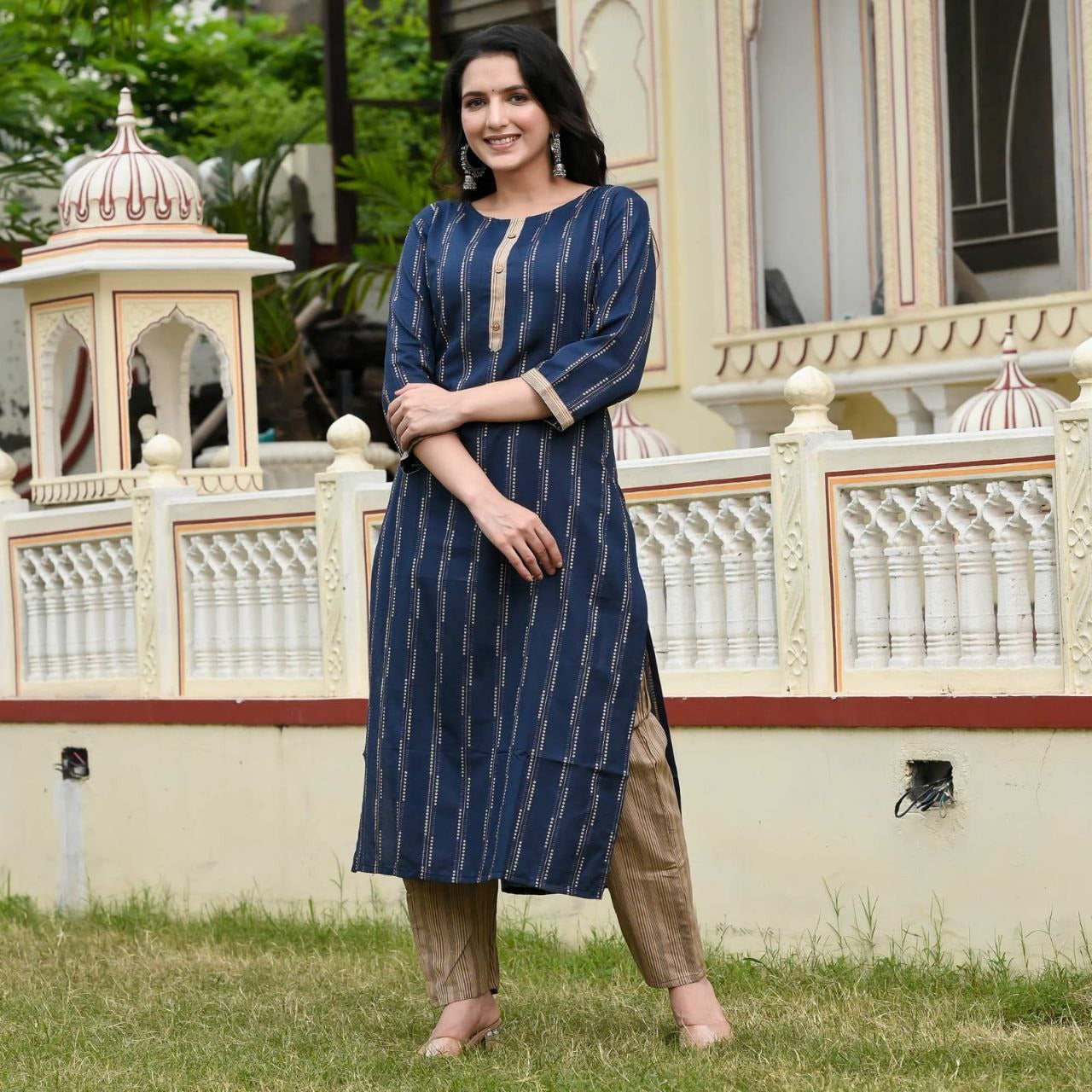 Women's Designer Cotton Kurti Pant with Dupatta set – mahezon