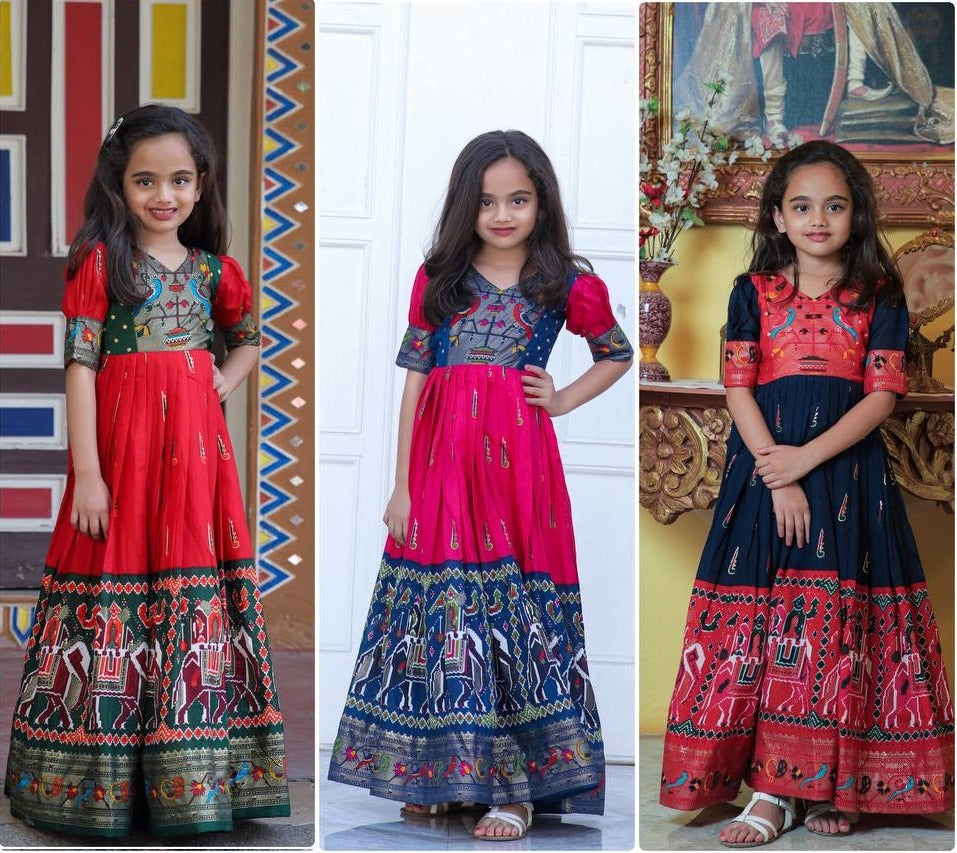Buy Blue & Red Dresses & Frocks for Girls by AARIKA GIRLS ETHNIC Online |  Ajio.com