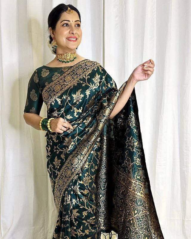 Beautiful Women's Banarasi Soft Silk Saree mahezon