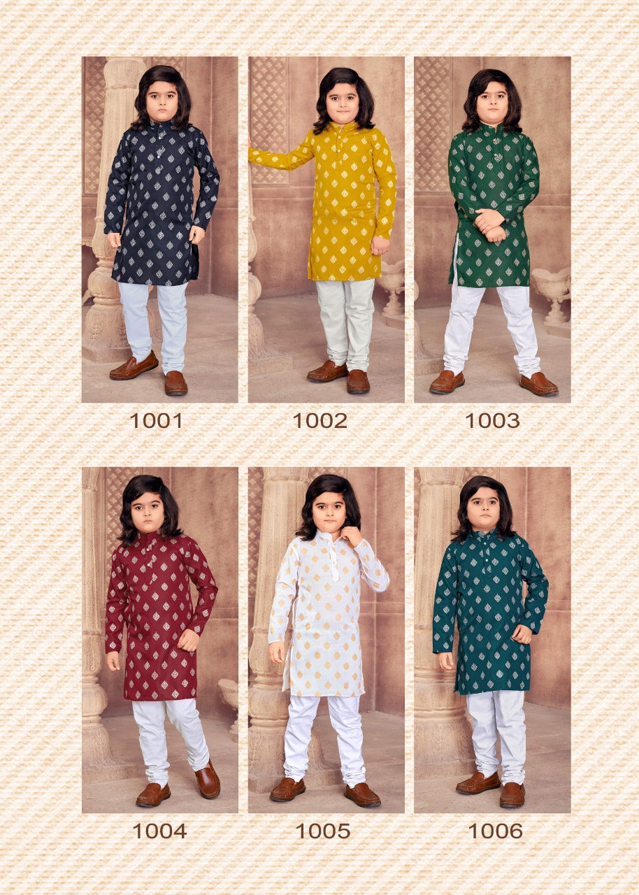 Kids Ethnic Cotton Kurta Pajama Set mahezon