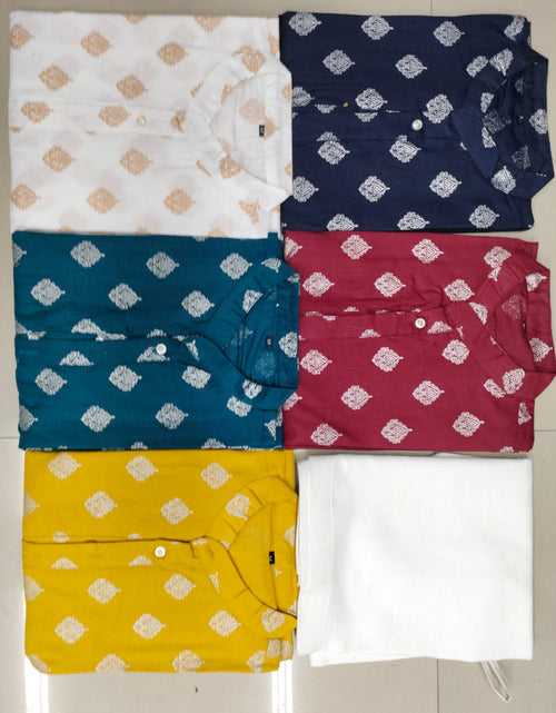 Load image into Gallery viewer, Kids Ethnic Cotton Kurta Pajama Set mahezon
