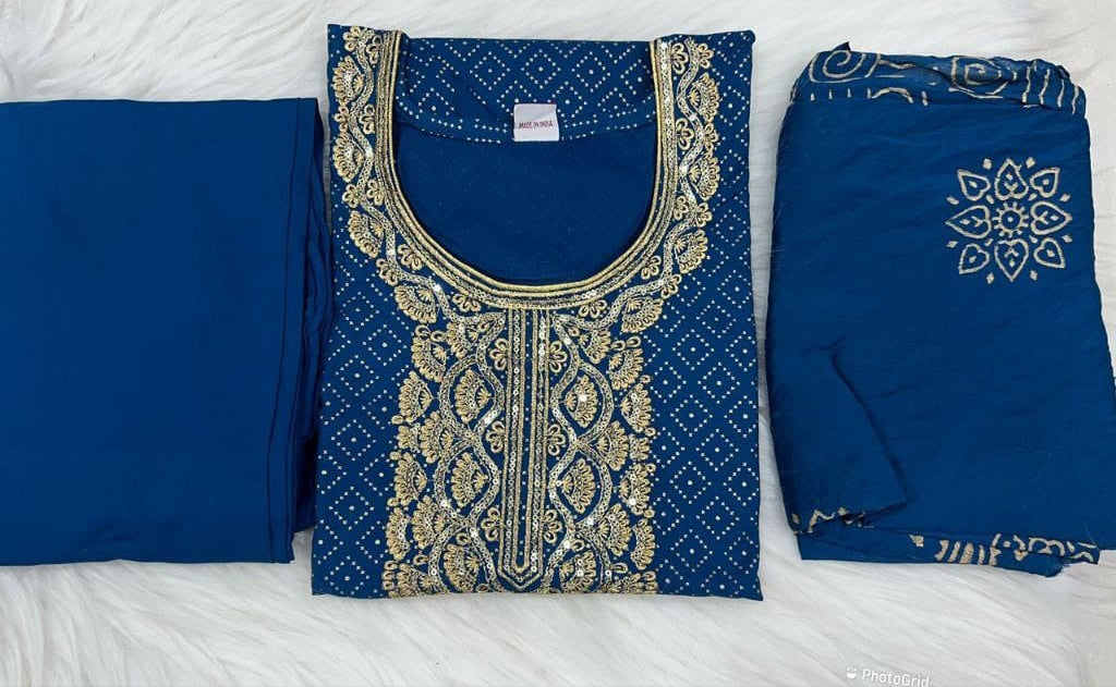 Party wear Blue Women Kurta Pant with Dupatta Suit mahezon