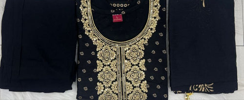 Load image into Gallery viewer, Party wear Black Women Kurta Pant with Dupatta Suit mahezon
