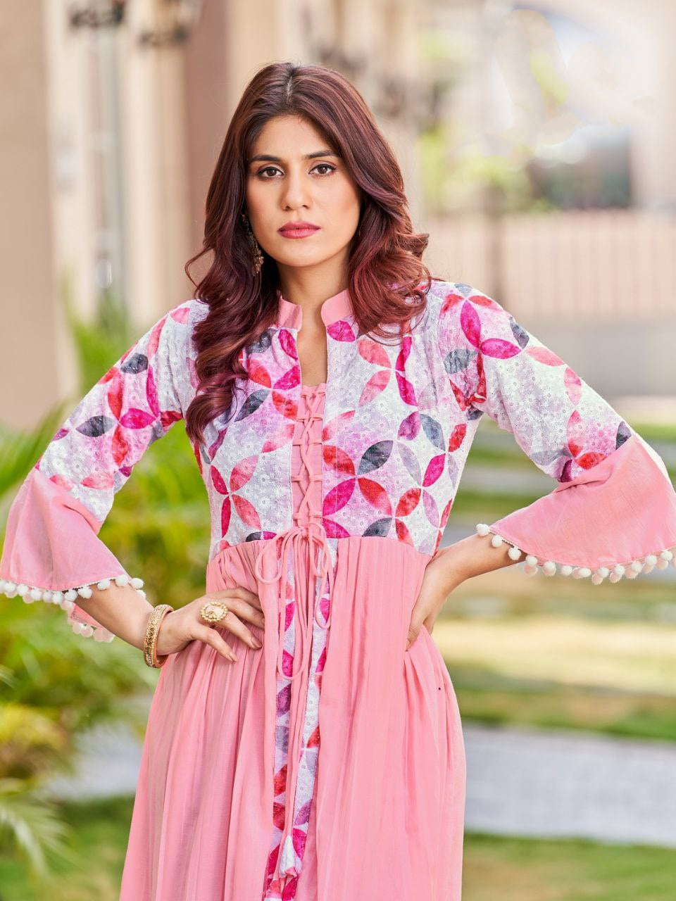 Pink Party wear Women Long Designer Gown mahezon