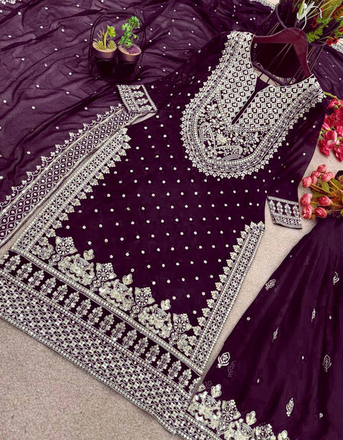 Load image into Gallery viewer, Party wear Heavy Embroidery Sequence Work Top Gharara And Dupatta Suit mahezon
