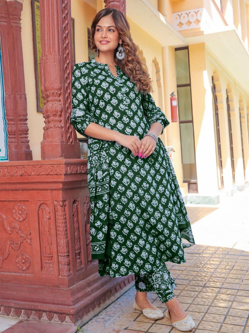 Rayon Party wear Women's Kurta Suit Green mahezon