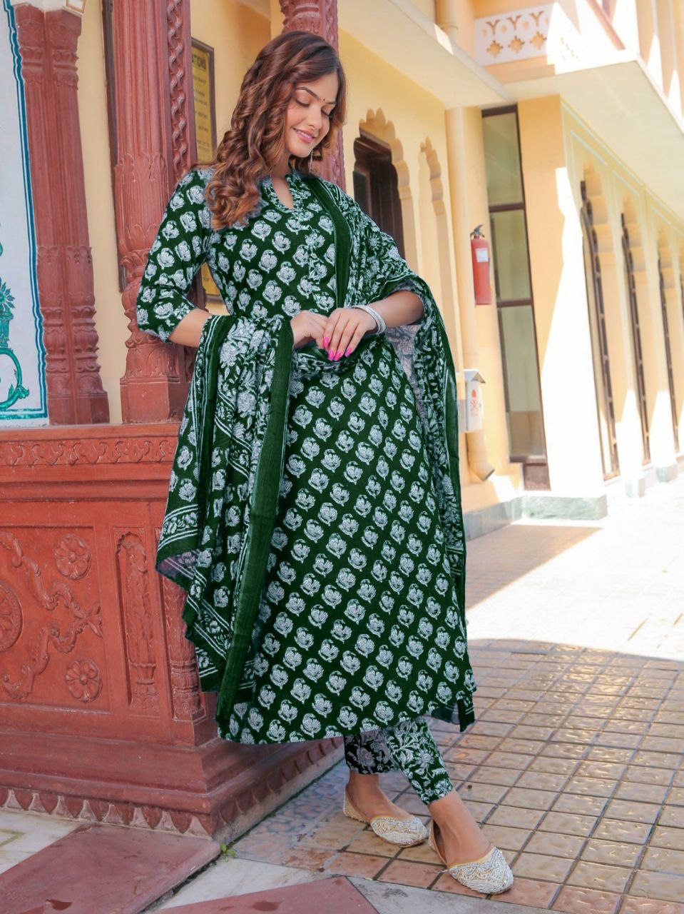 Rayon Party wear Women's Kurta Suit Green mahezon