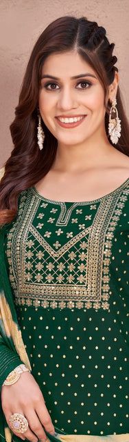 Load image into Gallery viewer, Rayon Embroidery Sequence Party Wear Women&#39;s Kurta Suit Green mahezon
