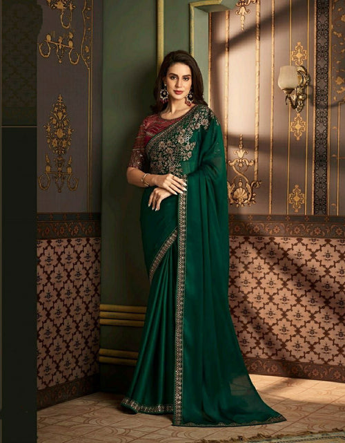 Load image into Gallery viewer, Designer Party Wear Women&#39;s Saree Green mahezon
