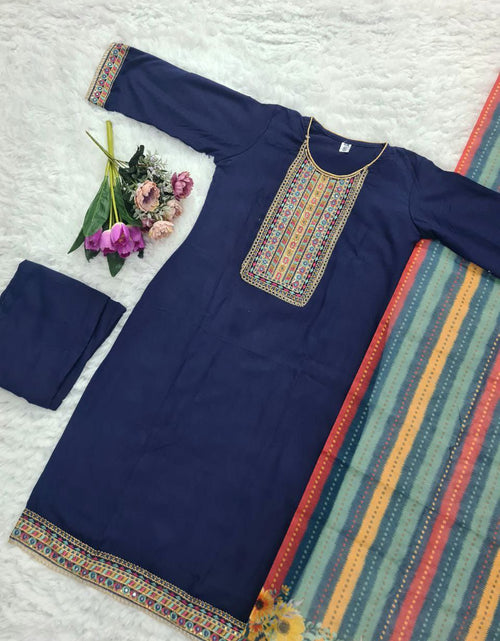 Load image into Gallery viewer, Rayon Embroidery Sequence Party wear Women&#39;s Kurta Suit mahezon
