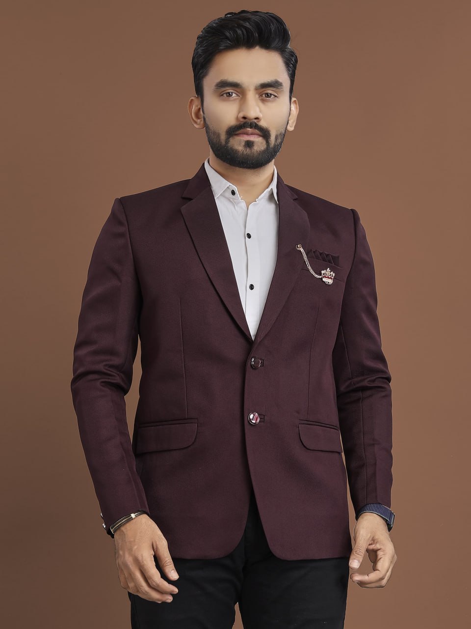 Stylish Men's Blazer for Wedding Wine mahezon