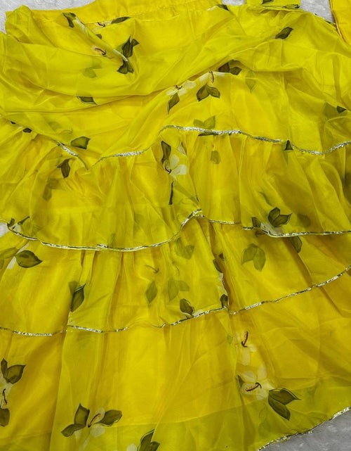 Load image into Gallery viewer, Party wear Floral Women&#39;s Lehenga Saree Yellow mahezon
