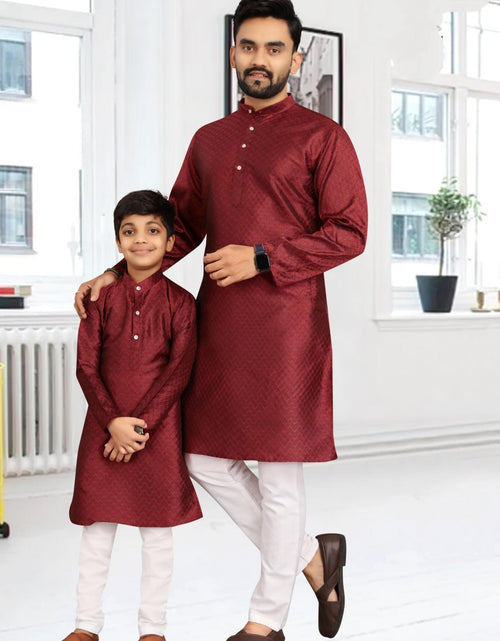 Load image into Gallery viewer, Traditional Party wear Father Son Matching Outfits Maroon mahezon
