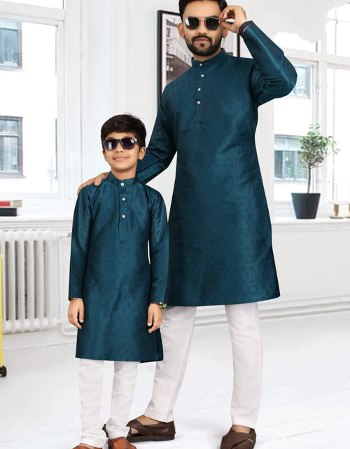 Load image into Gallery viewer, Traditional Party wear Father Son Matching Outfits Blue mahezon
