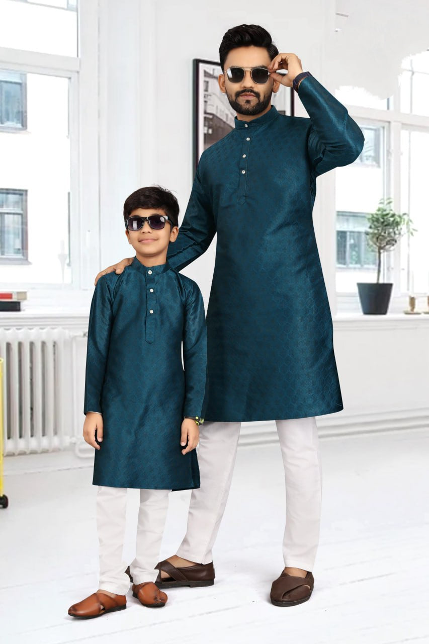 Traditional Party wear Father Son Matching Outfits Blue mahezon
