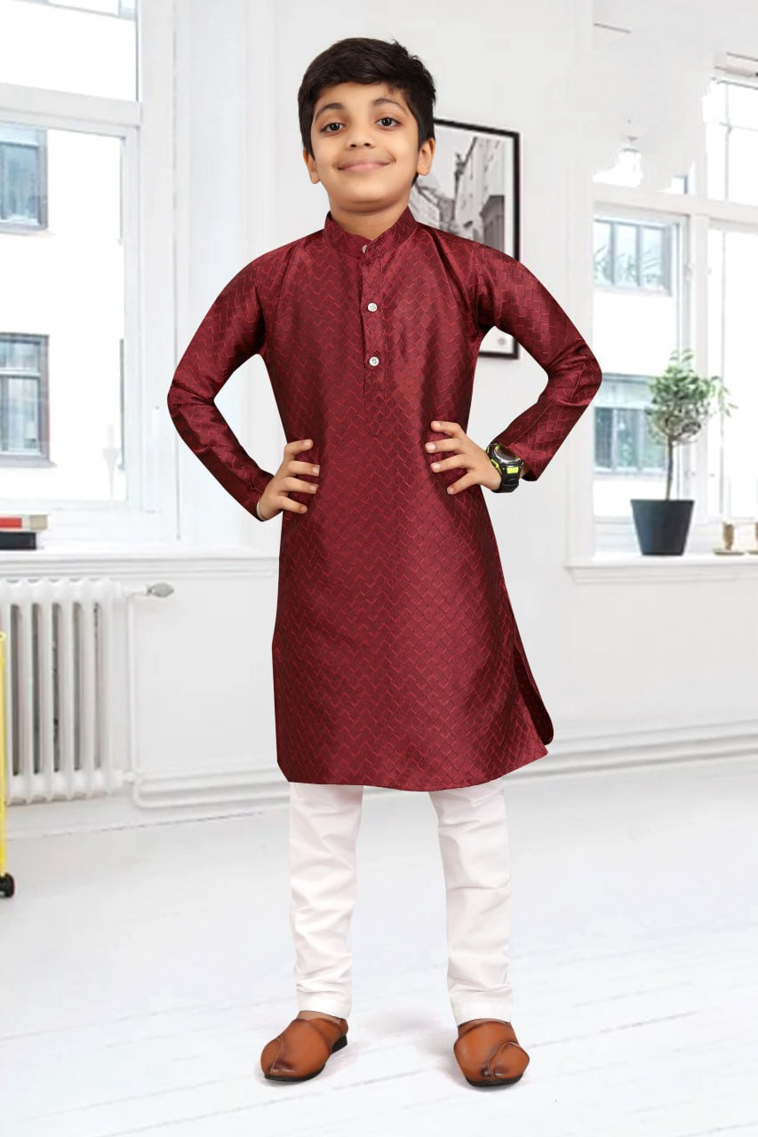 Traditional Party wear Father Son Matching Outfits Maroon mahezon