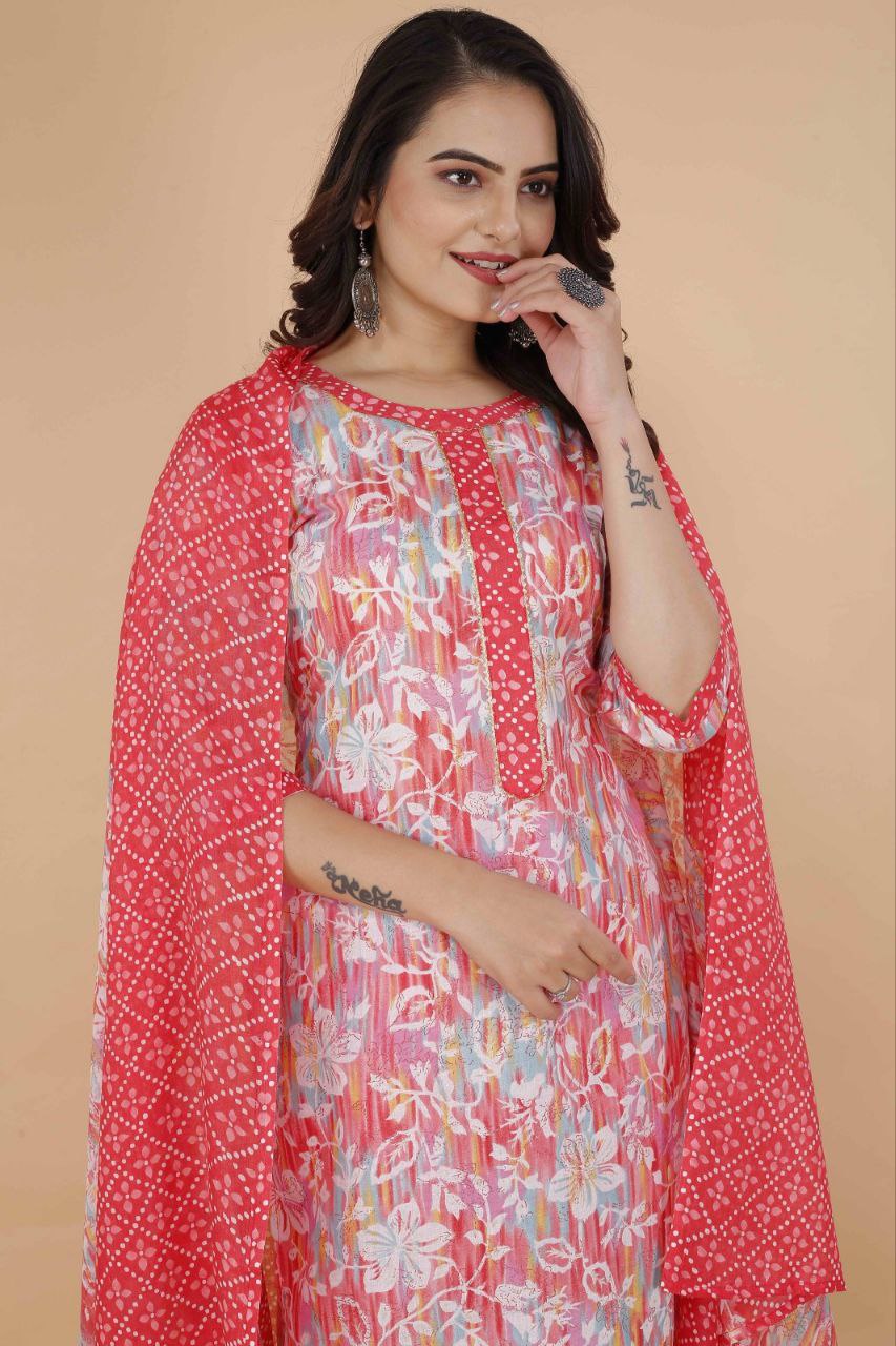 Pure Cotton Party wear 3 Piece Women Kurta Suit mahezon