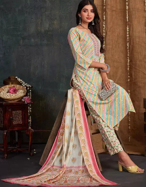 Load image into Gallery viewer, Women&#39;s Cotton Designer Leheriya kurta Suit mahezon
