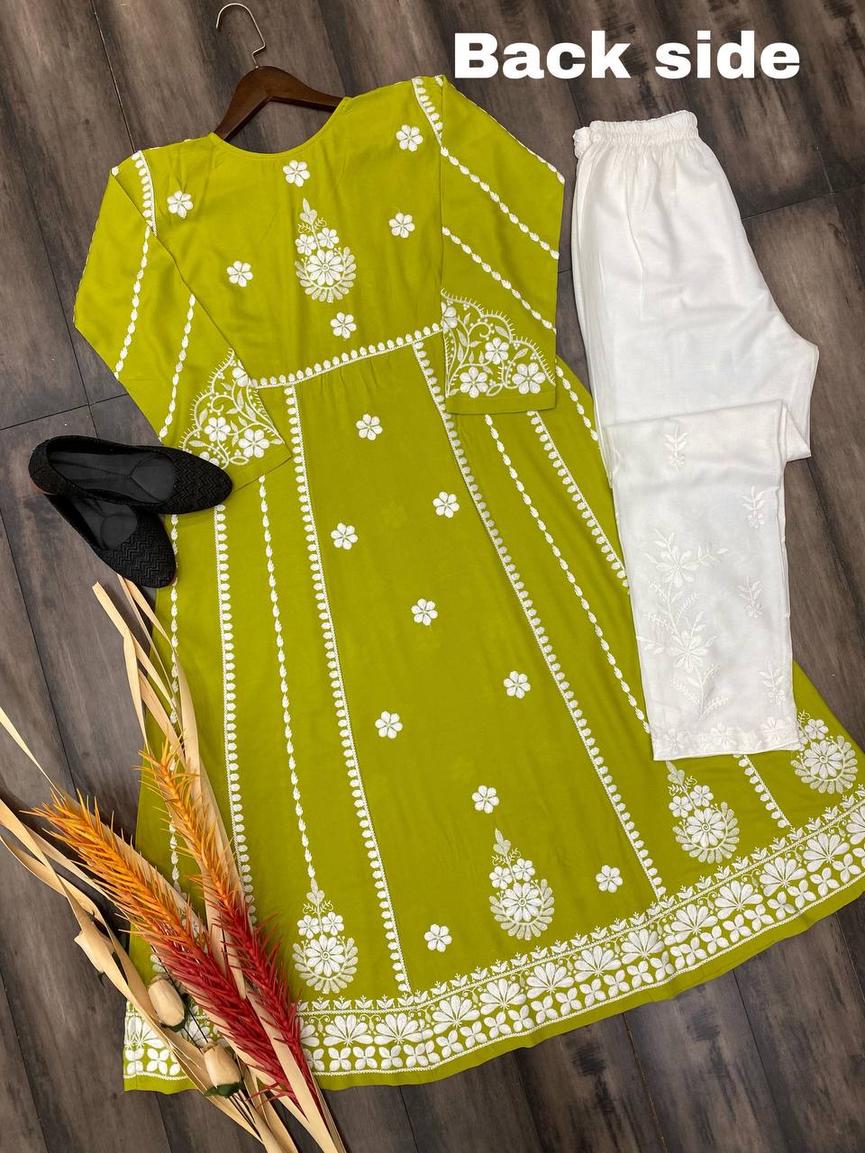 Embroidery Party wear Women Kurta Plazo Suit Mehendi mahezon