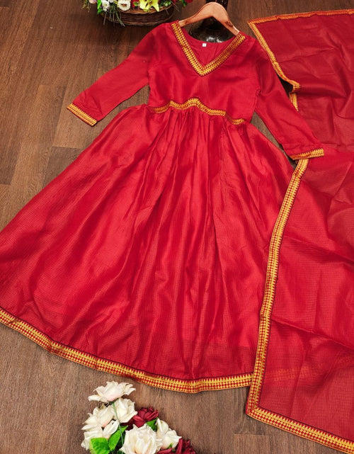 Load image into Gallery viewer, Cotton Anarkali Party wear Women Kurta Suit Red mahezon
