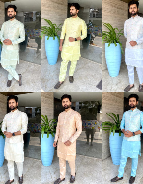 Load image into Gallery viewer, Traditional Party Wear Men Kurta Pajama with Jacket mahezon
