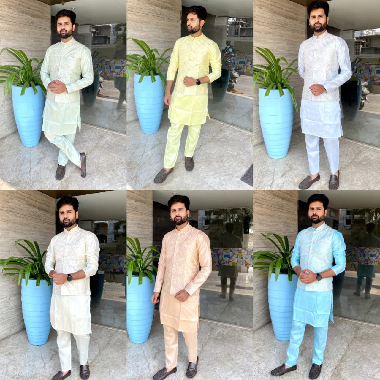 Traditional Party Wear Men Kurta Pajama with Jacket mahezon