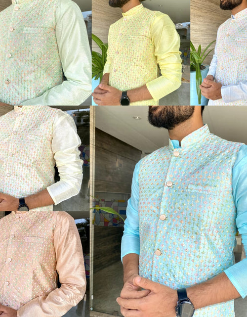 Load image into Gallery viewer, Traditional Party Wear Men Kurta Pajama with Jacket mahezon
