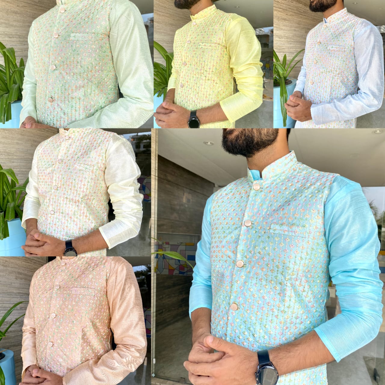 Traditional Party Wear Men Kurta Pajama with Jacket mahezon