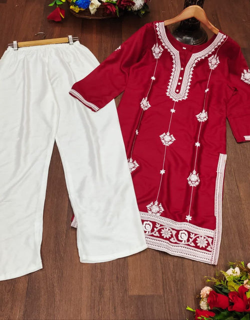 Load image into Gallery viewer, Party Wear Lucknowi Women Kurta Pant Suit mahezon
