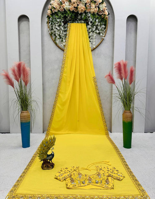 Load image into Gallery viewer, Designer Yellow Wedding Saree mahezon
