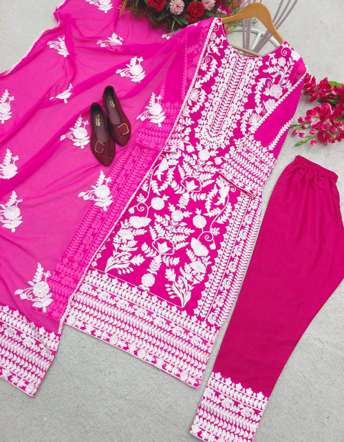 Load image into Gallery viewer, Embroidery Party wear Top Pant with Dupatta Suit mahezon
