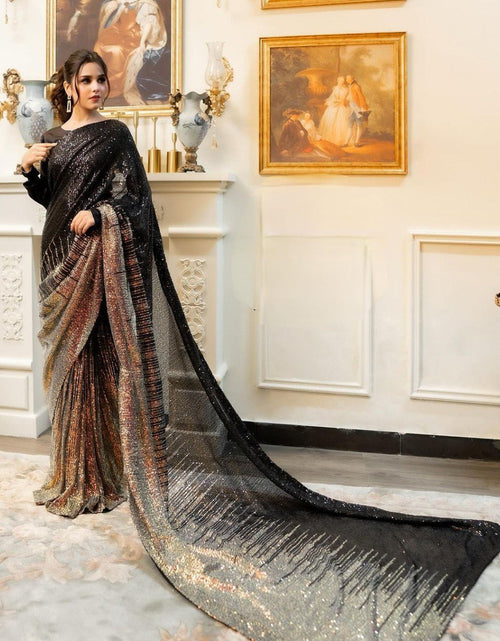 Load image into Gallery viewer, Party Wear Women Embroidery Sequins Saree mahezon
