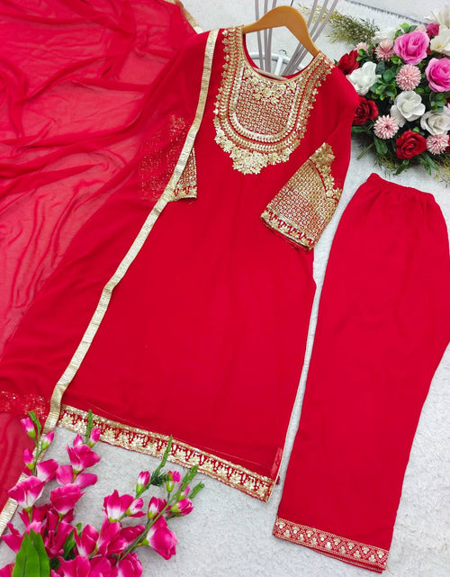 Load image into Gallery viewer, Red Party wear Sequins Women Suit mahezon
