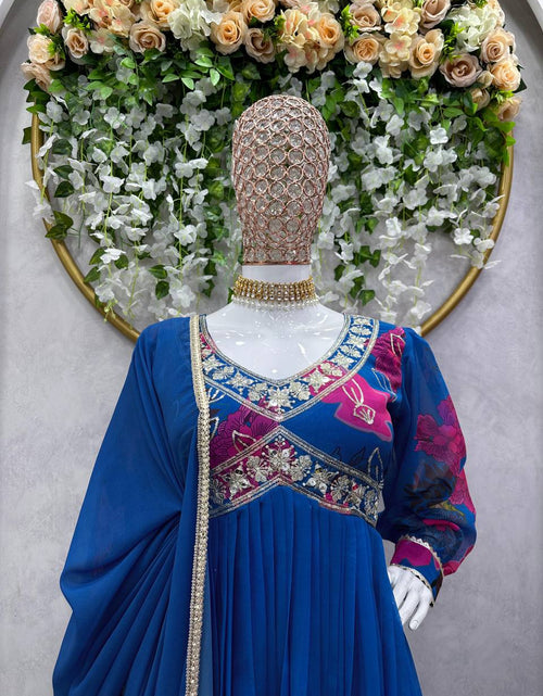 Load image into Gallery viewer, Party wear Blue Designer Sequin Women Kurta Suit mahezon

