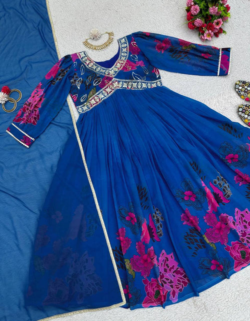 Load image into Gallery viewer, Party wear Blue Designer Sequin Women Kurta Suit mahezon
