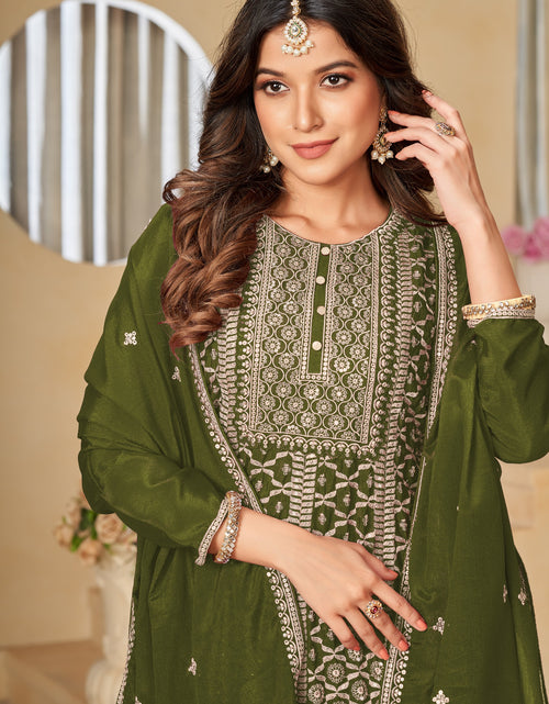 Load image into Gallery viewer, Luxury Party wear Green Women&#39;s Kurta  Suit mahezon
