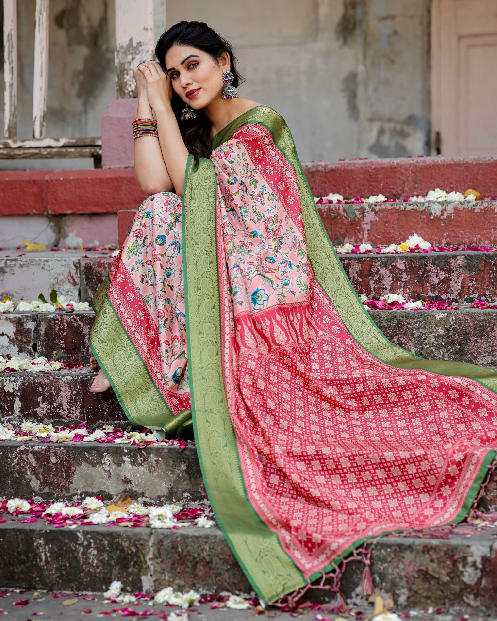 Pure Silk Printed Women's Saree mahezon