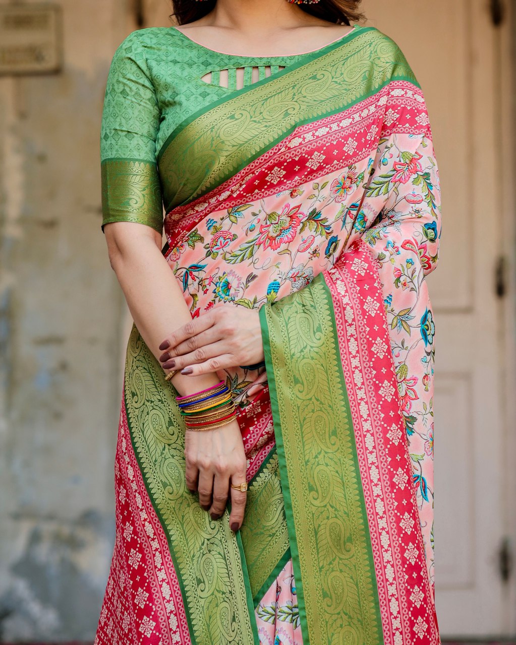 Pure Silk Printed Women's Saree mahezon