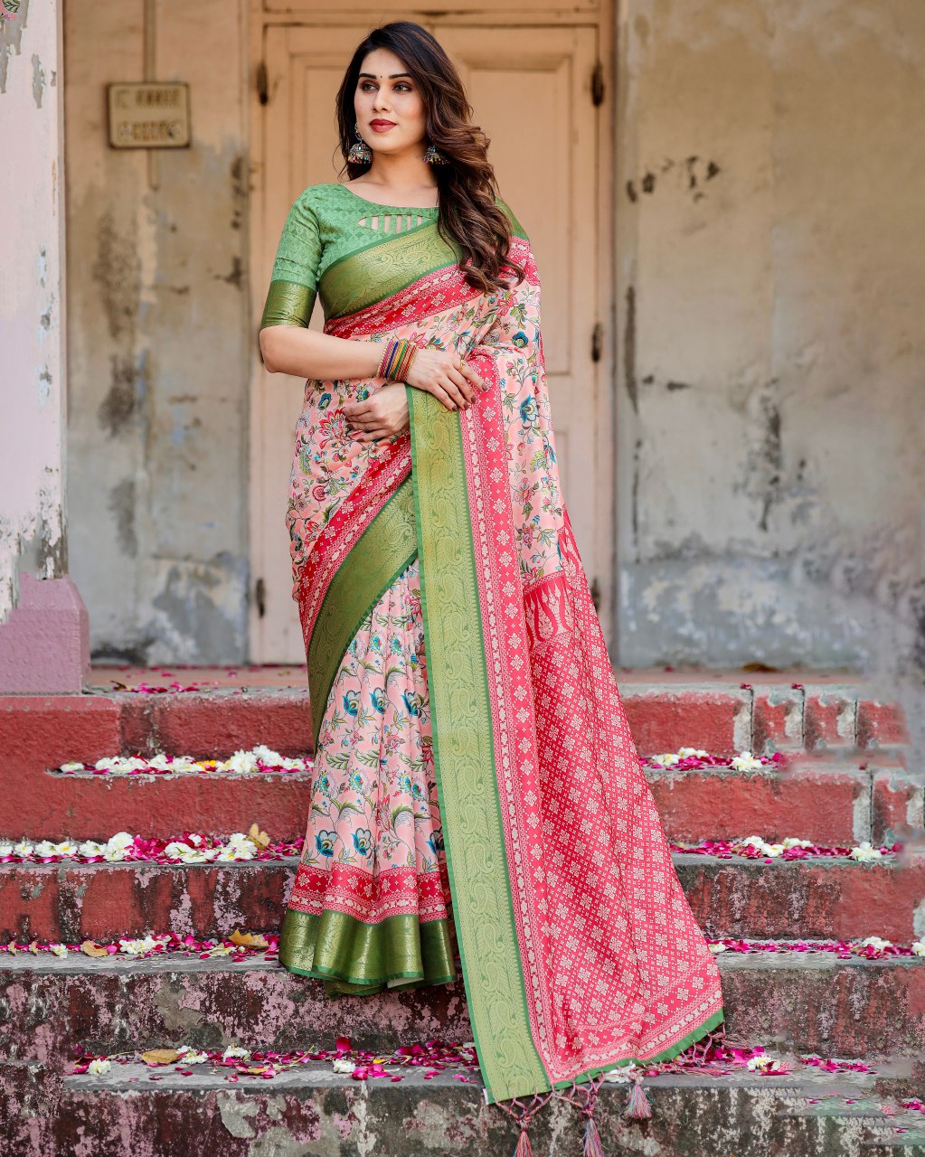 Pure Silk Printed Women's Saree mahezon