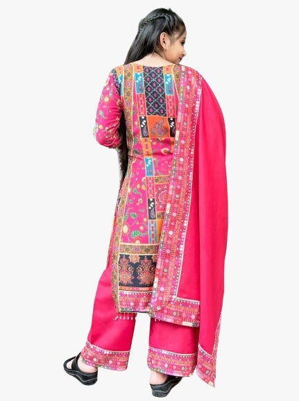 Load image into Gallery viewer, Kids Girl Fancy Kurti Pant Dupatta Set Party Wear mahezon
