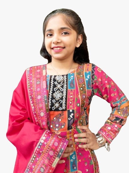 Load image into Gallery viewer, Kids Girl Fancy Kurti Pant Dupatta Set Party Wear mahezon
