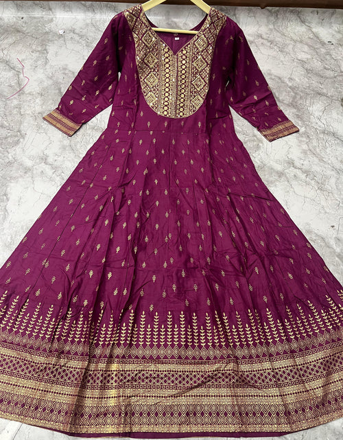 Load image into Gallery viewer, Women&#39;s  Wine Party Wear Embroidery Anarkali Gown mahezon
