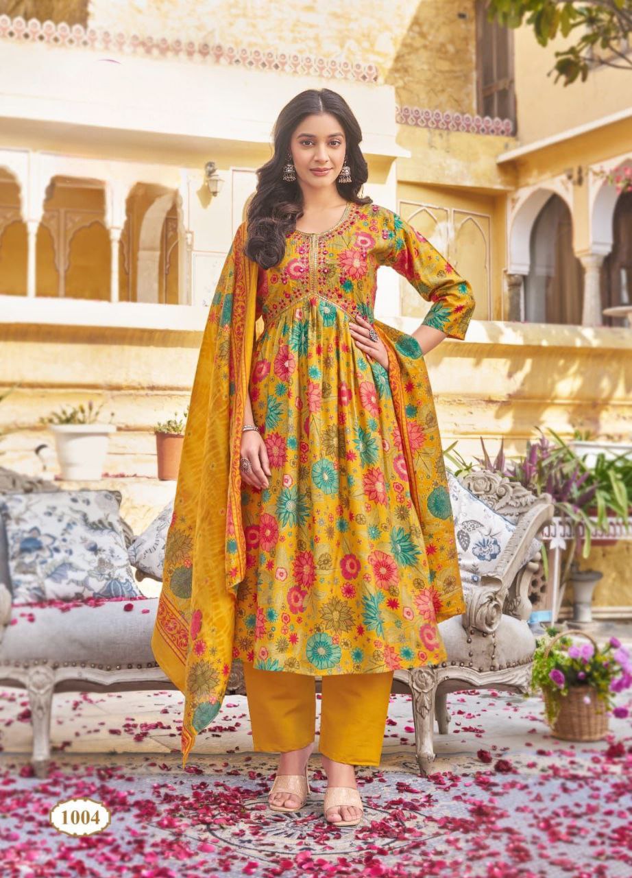 Women's Alia Cut Kurta Pant Dupatta Suit mahezon