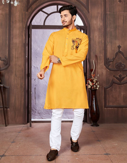 Load image into Gallery viewer, Men&#39;s Cotton Traditional Kurta Pyjama for Festival and Ganapati mahezon
