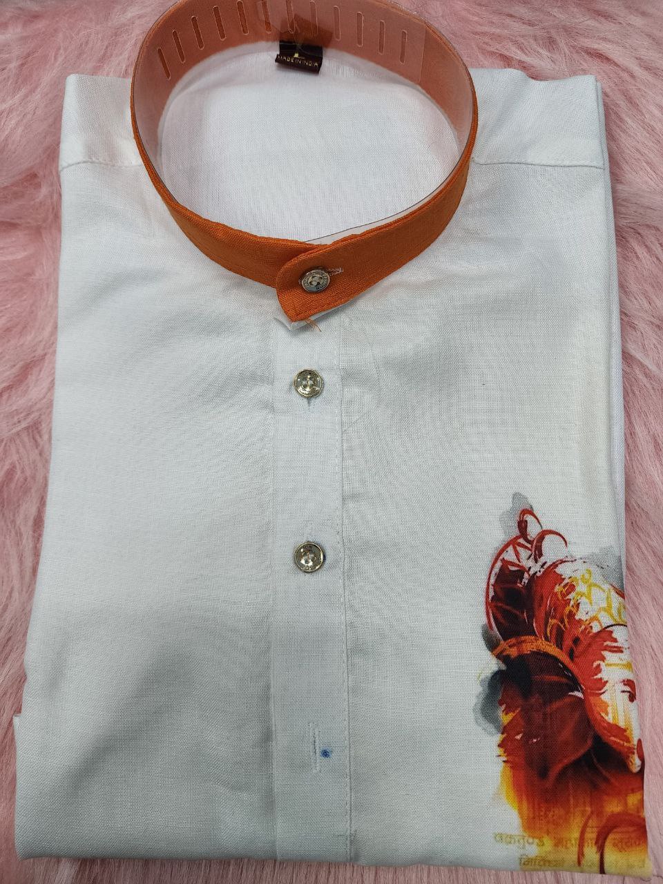 Men's Cotton Traditional Kurta Pyjama for Festival and Ganapati mahezon