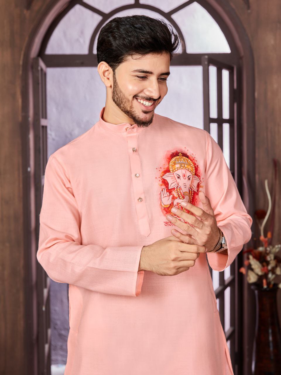 Men's Cotton Traditional Kurta Pyjama for Festival and Ganapati mahezon