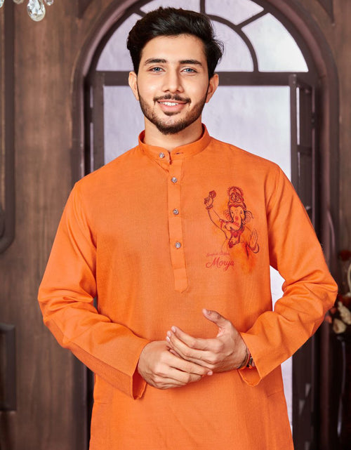 Load image into Gallery viewer, Men&#39;s Cotton Traditional Kurta Pyjama for Festival and Ganapati mahezon
