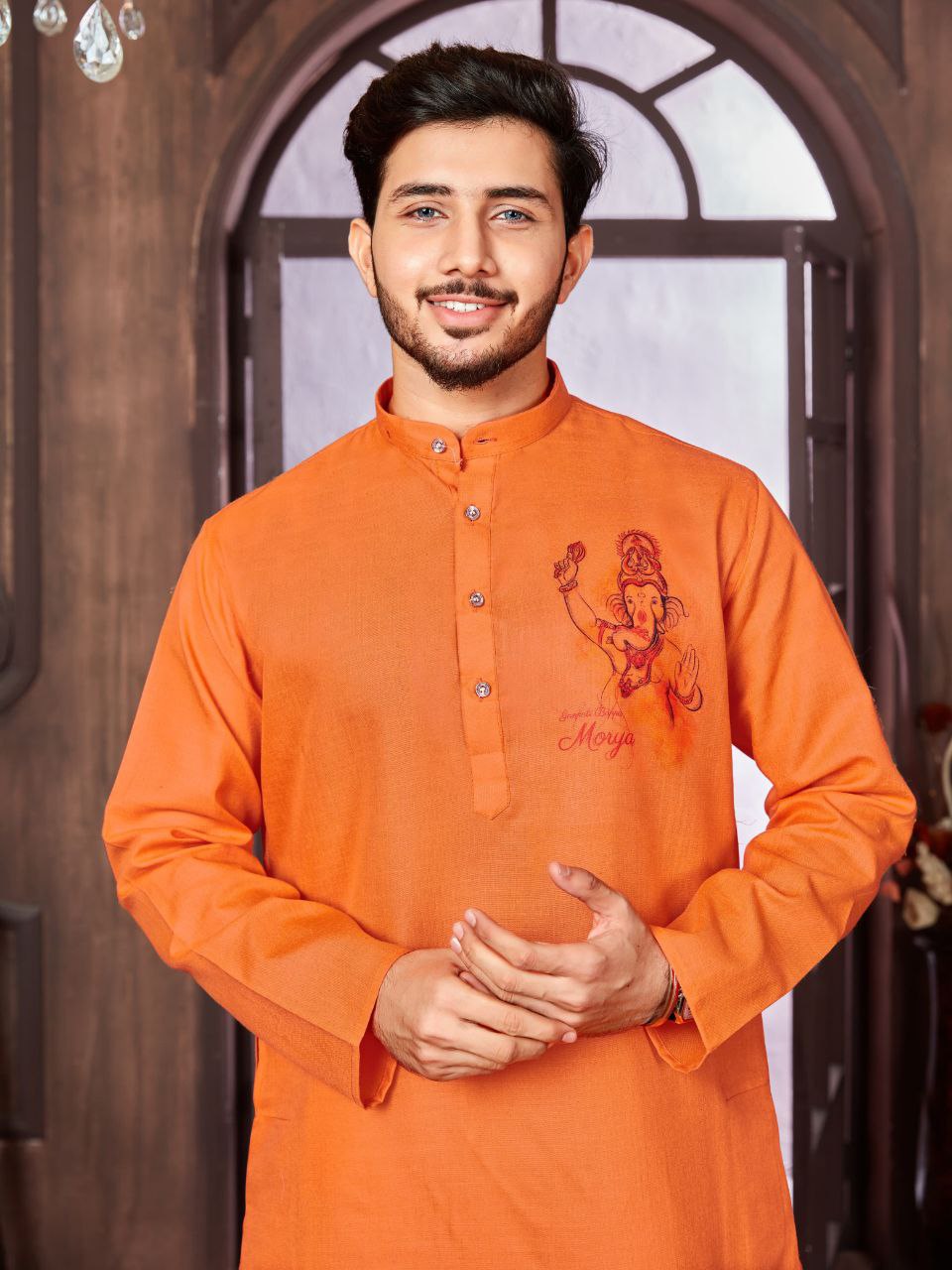 Men's Cotton Traditional Kurta Pyjama for Festival and Ganapati mahezon