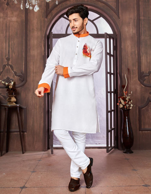 Load image into Gallery viewer, Men&#39;s Cotton Traditional Kurta Pyjama for Festival and Ganapati mahezon
